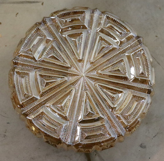 Image 1 of Nos Vintage Amber Ceiling Lamp Plafonnier