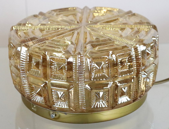 Image 1 of Nos Vintage Amber Ceiling Lamp Plafonnier