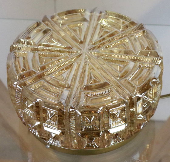 Image 1 of Nos Vintage Amber Ceiling Lamp Plafonnier