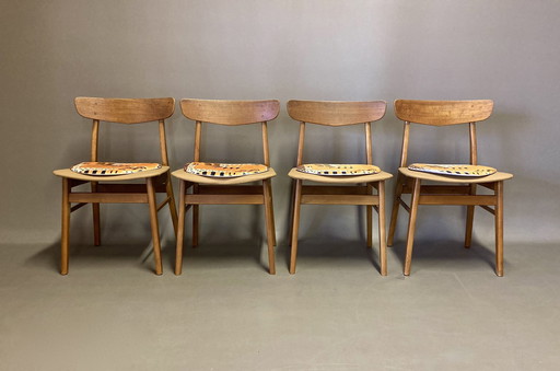 Suite de 4 Chaises "Design Scandinave" 1950