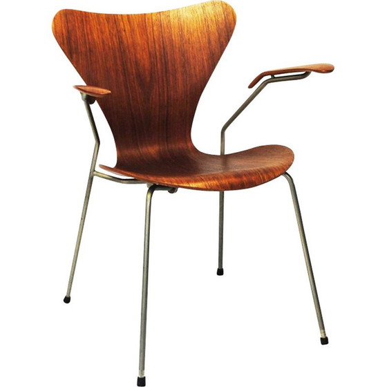 Image 1 of Chaise vintage en teck d'Arne Jacobsen pour Fritz Hansen
