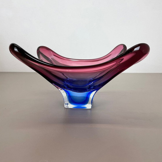 Image 1 of Centre de table vintage en verre floral par Fratelli Toso, Italie, années 1970