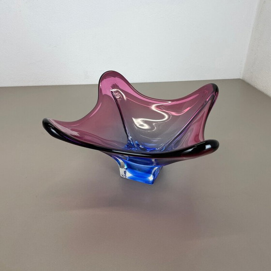 Image 1 of Centre de table vintage en verre floral par Fratelli Toso, Italie, années 1970