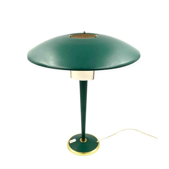Image 1 of Lampe de table vintage vert pétrole, France 1960s