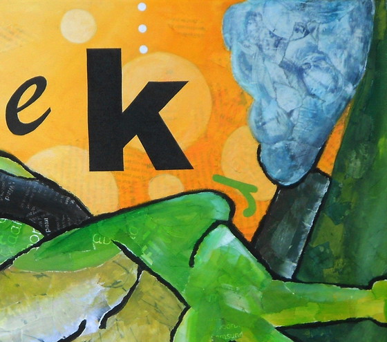 Image 1 of Peinture audacieuse d'une grenouille - Erica Muizer