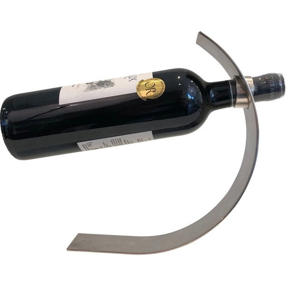 Image 1 of Porte-bouteille vintage en métal argenté, France 1950