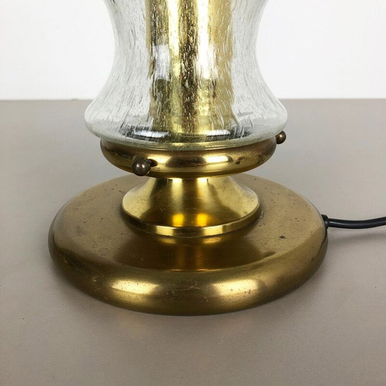 Image 1 of Lampe de table champignon vintage moderniste en verre et laiton par Doria Lights, 1970