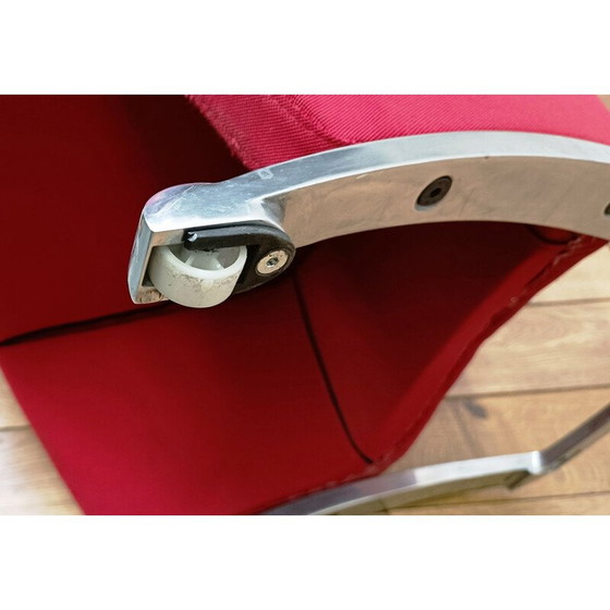 Image 1 of Fauteuil cabriolet Styl vintage en tissu rouge