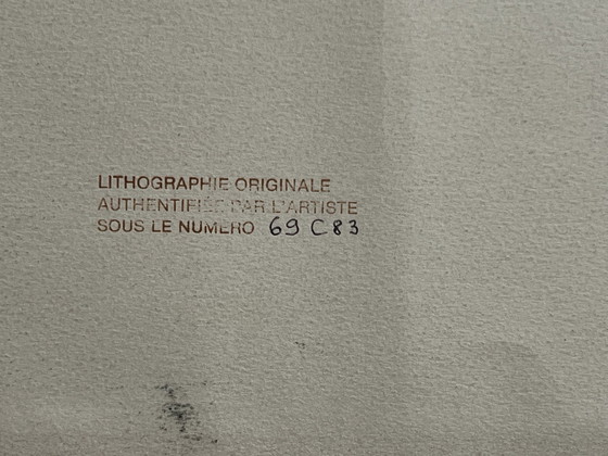 Image 1 of Marcelle Stoianovich, lithographie de l'année 1983 Approx. France, signée et tamponnée au verso