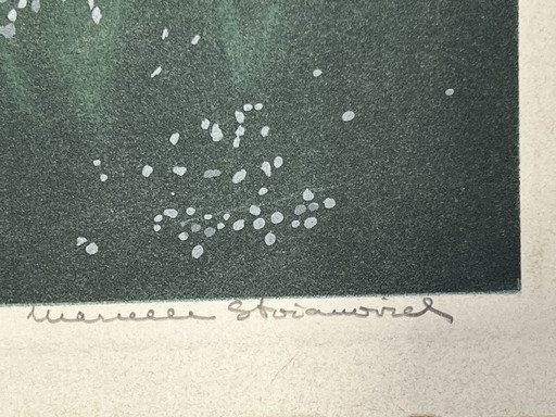 Marcelle Stoianovich, lithographie de l'année 1983 Approx. France, signée et tamponnée au verso