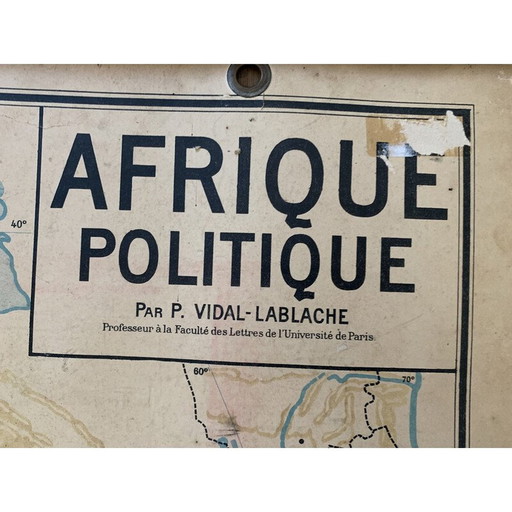 Carte géographique d'époque "Afrique politique - n°17 et 17 bis" par Vidal Lablache, 1930