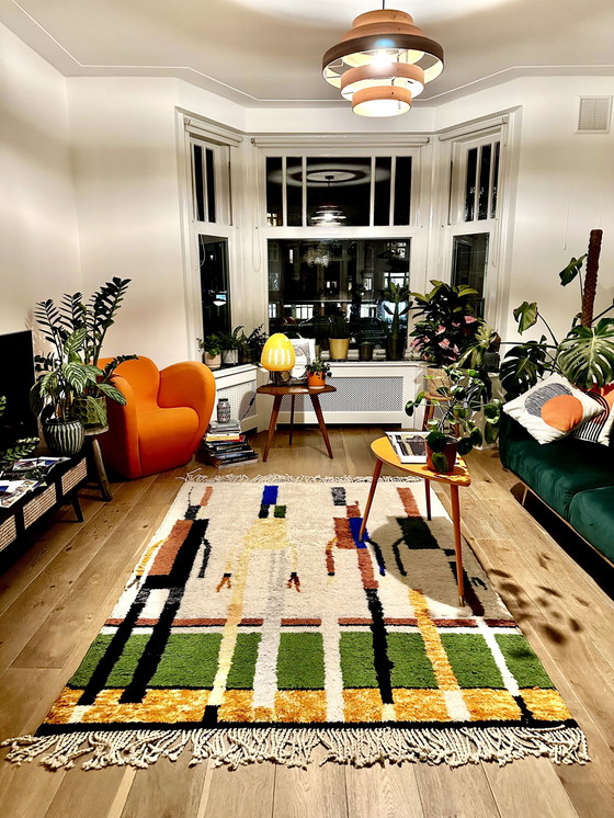 Image 1 of Tapis design abstrait marocain vintage Mid Century