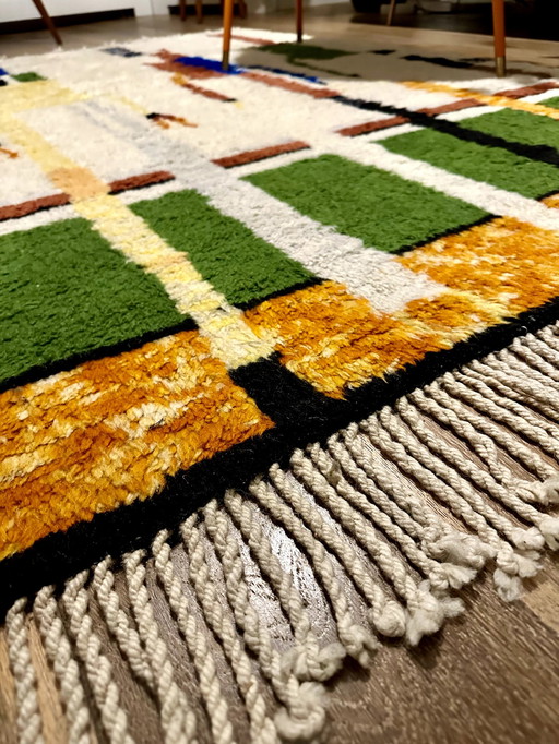 Tapis design abstrait marocain vintage Mid Century