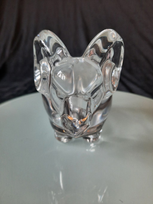 Vintage 1970/80 Crystal Aries Mark Art Vannes France Bol, bibelot, cendrier, presse papier, sculpture