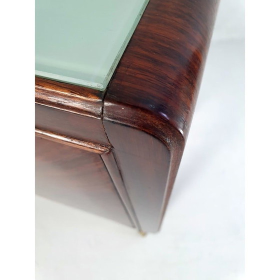 Image 1 of Paire de tables de nuit vintage en noyer, Italie années 1950