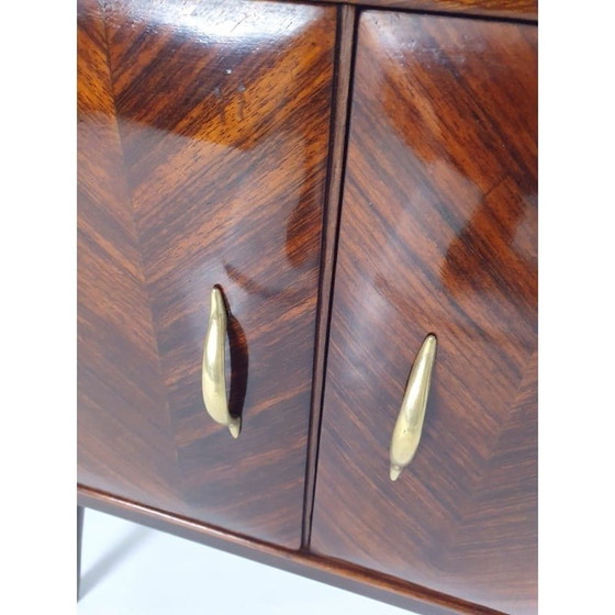 Image 1 of Paire de tables de nuit vintage en noyer, Italie années 1950