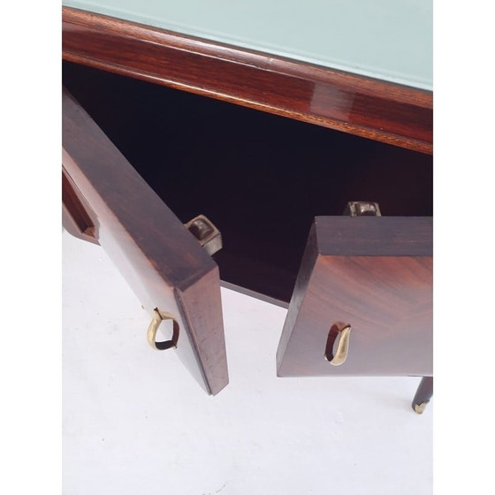 Image 1 of Paire de tables de nuit vintage en noyer, Italie années 1950