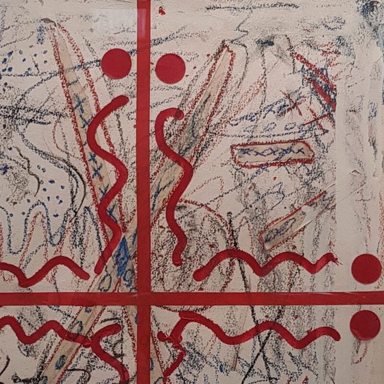 Image 1 of Peinture abstraite vintage de Johan Desimpele, 1949