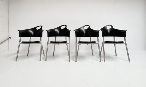 Ensemble de 4 chaises Cobra par Rob Eckhardt, 1990's