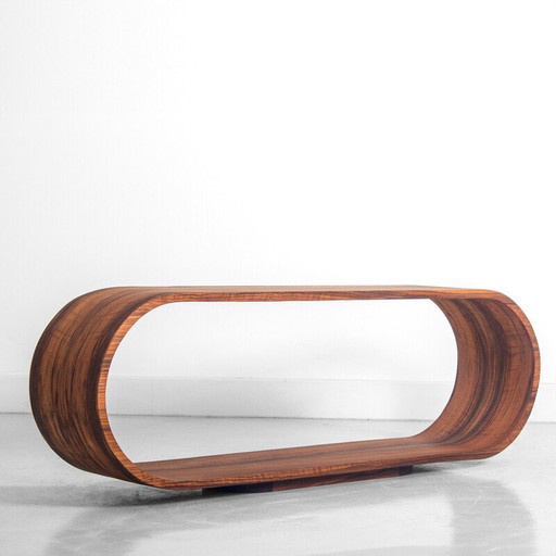 Meuble TV vintage en noyer cintré