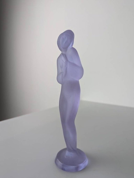 Image 1 of Sculpture Art Déco Femme en verre par Ida Schwetz-Lehmann