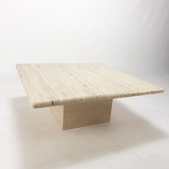Image 1 of Table basse vintage en travertin, Italie 1980