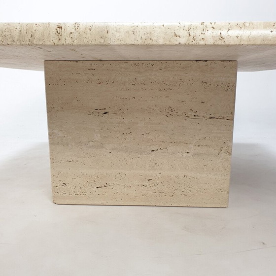 Image 1 of Table basse vintage en travertin, Italie 1980