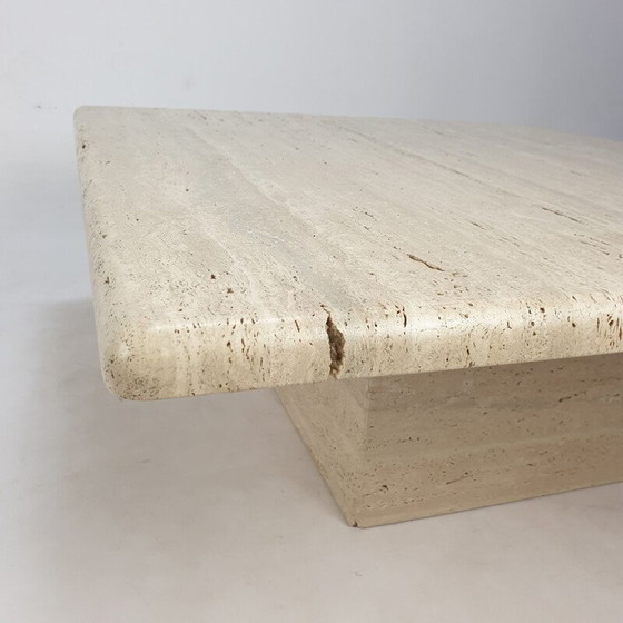 Image 1 of Table basse vintage en travertin, Italie 1980