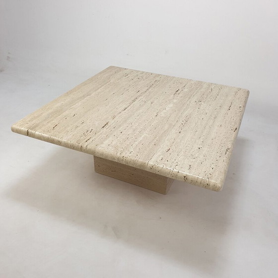 Image 1 of Table basse vintage en travertin, Italie 1980