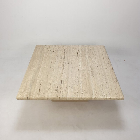 Image 1 of Table basse vintage en travertin, Italie 1980