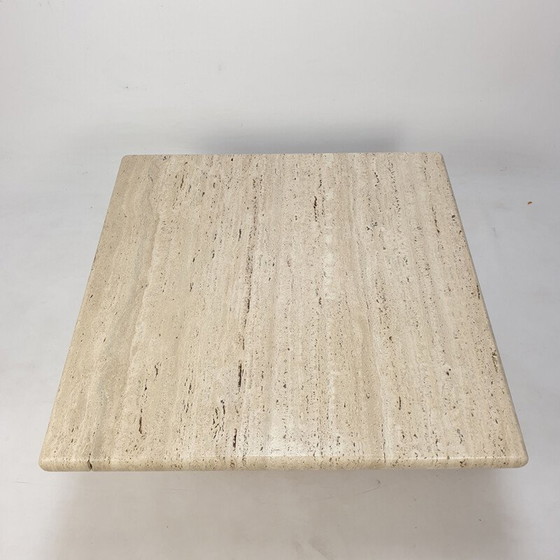Image 1 of Table basse vintage en travertin, Italie 1980