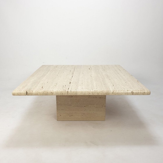 Image 1 of Table basse vintage en travertin, Italie 1980
