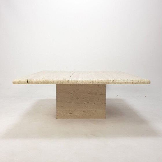Image 1 of Table basse vintage en travertin, Italie 1980