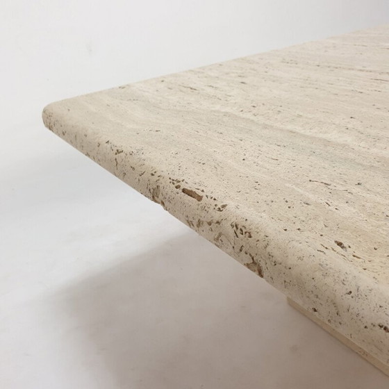 Image 1 of Table basse vintage en travertin, Italie 1980