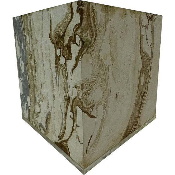 Image 1 of Lampe de table cube en lucite, Mid Century, années 1970