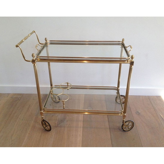 Image 1 of Table roulante vintage en laiton, 1940