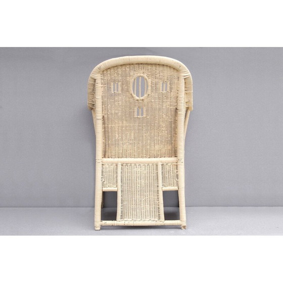Image 1 of Fauteuil vintage Art Nouveau en rotin et bois, 1900
