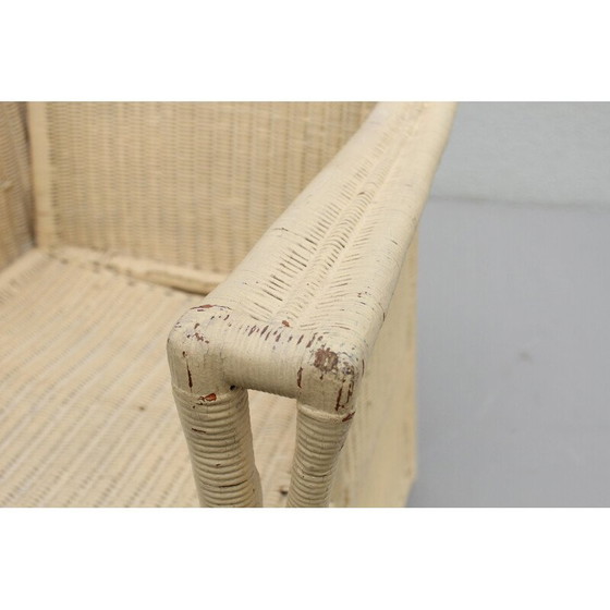 Image 1 of Fauteuil vintage Art Nouveau en rotin et bois, 1900