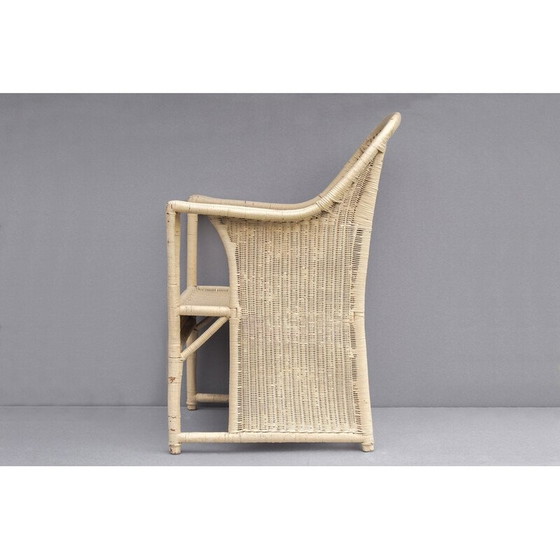 Image 1 of Fauteuil vintage Art Nouveau en rotin et bois, 1900