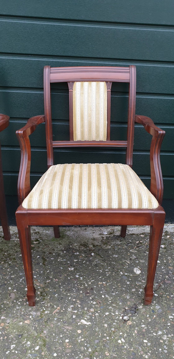 Image 1 of 4x Fauteuils de salle à manger en acajou héroïque