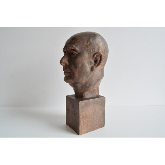 Image 1 of Buste vintage en céramique de Jan Masaryk, années 1950