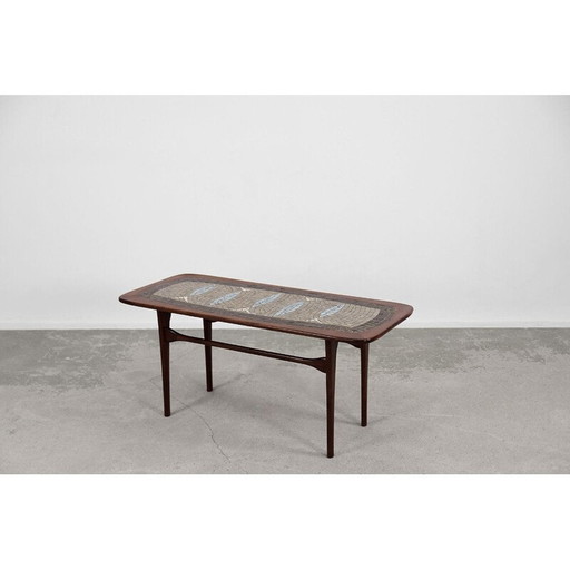 Table basse vintage avec mosaïque colorée par Edvard Johansson pour EJ Möbelfabrik, Suède 1960