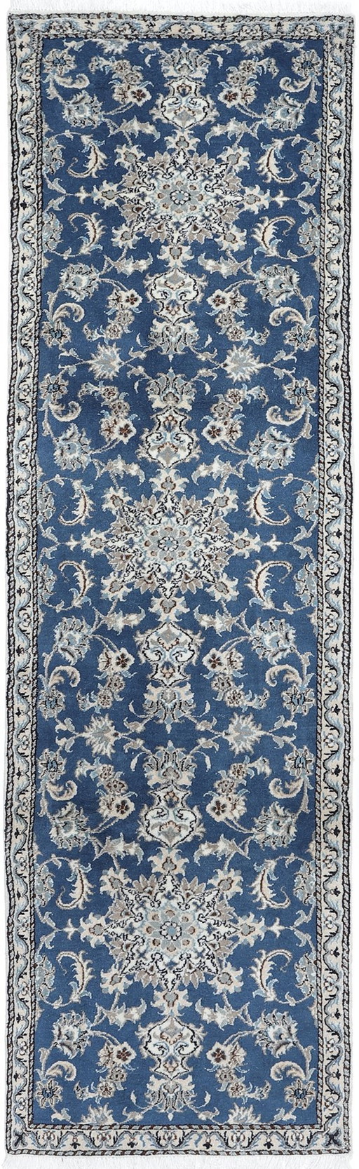 Tapis persan noué à la main original Naïn 12 La 285 X 80 Cm