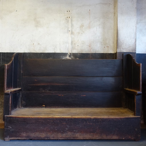 Magnifique ancien "Pub Settle" (banc en bois)