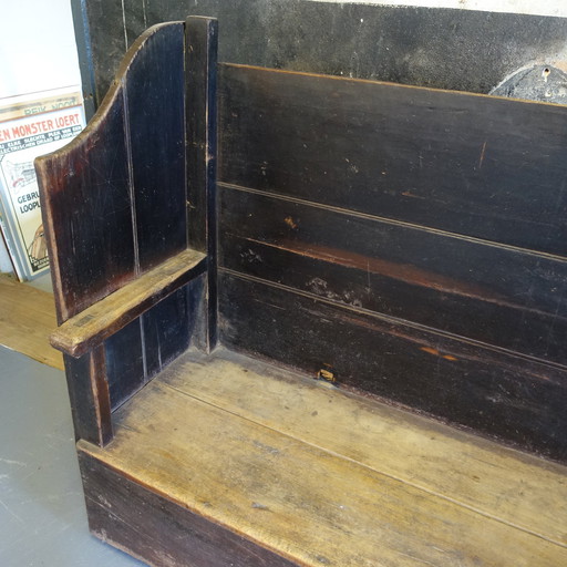 Magnifique ancien "Pub Settle" (banc en bois)