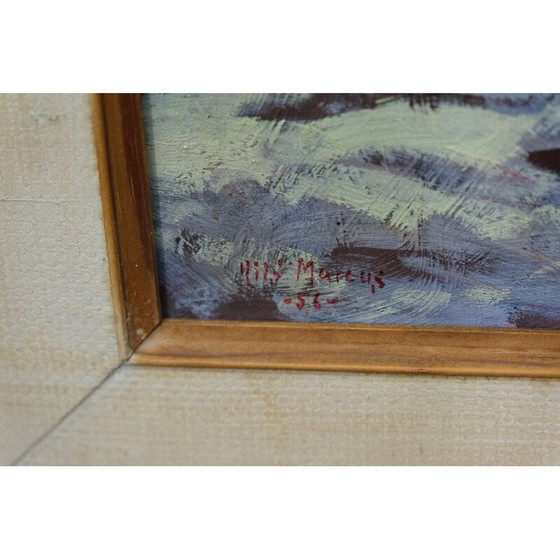 Image 1 of Huile sur panneau de Nils Marcus, Suède 1950