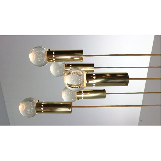 Image 1 of Lampe bulle vintage en laiton par Gino Sarfatti pour Arteluce, Italie 1950