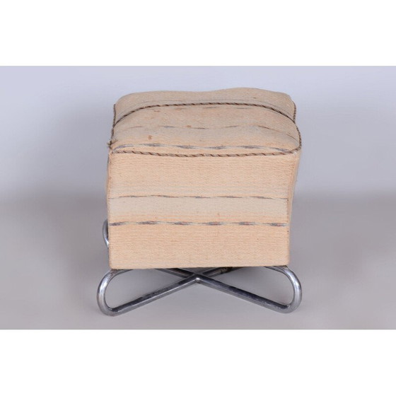 Image 1 of Tabouret vintage Bauhaus en acier chromé, Tchécoslovaquie 1920