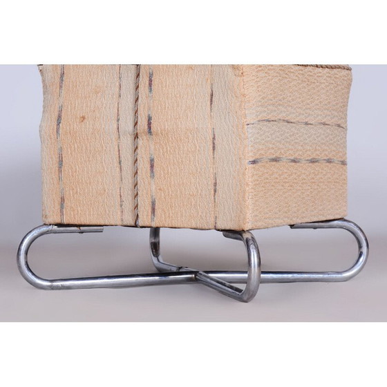Image 1 of Tabouret vintage Bauhaus en acier chromé, Tchécoslovaquie 1920