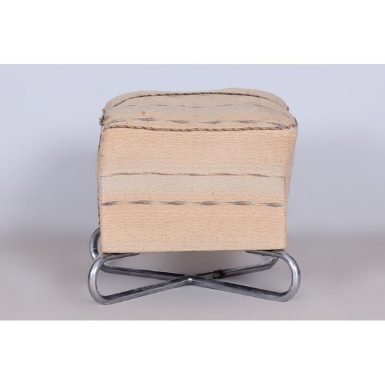 Image 1 of Tabouret vintage Bauhaus en acier chromé, Tchécoslovaquie 1920